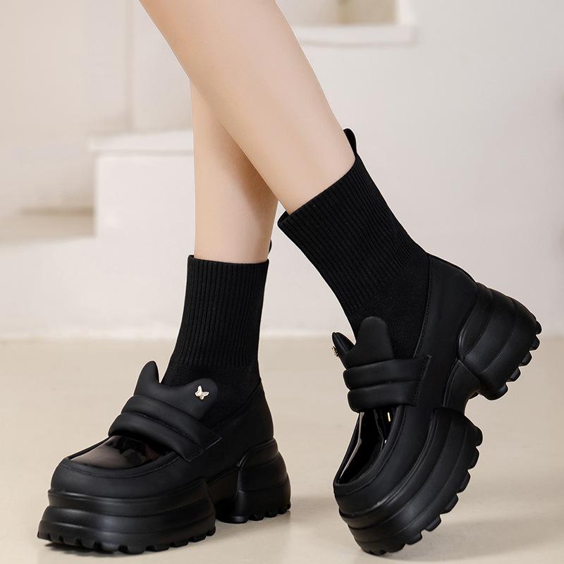 Platform Elastic Sock Boots