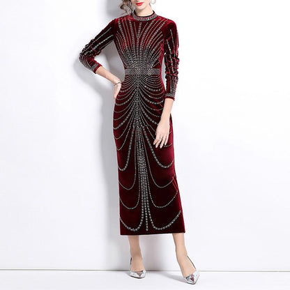 Velvet Long Banquet Dress