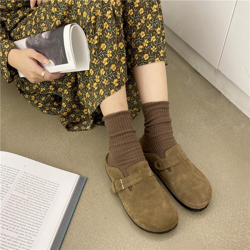 Outside Soft Belt Buckle Slippers