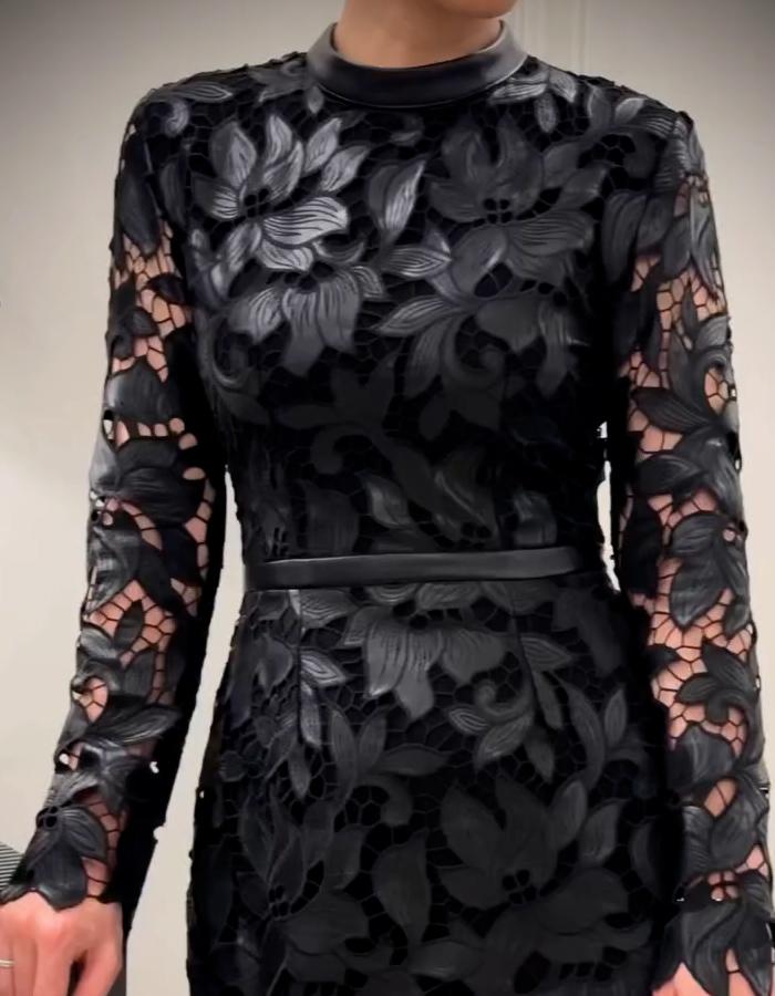 Black Embroidered Dress