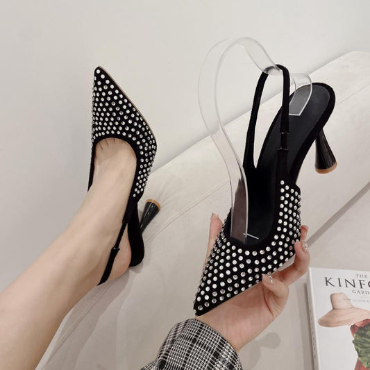 Pointed Toe Shallow High Heel Shoes