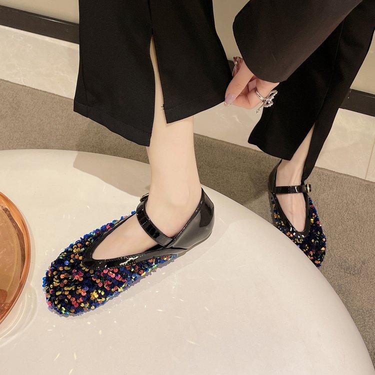 Sequins Versatile Soft Flat Shoes