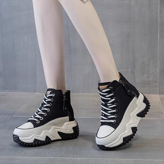 Outdoor Non-slip Leather Chunky Sneakers