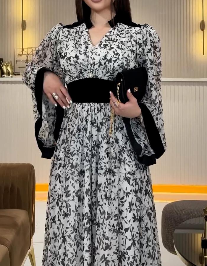 Floral Large Sleeve Dress