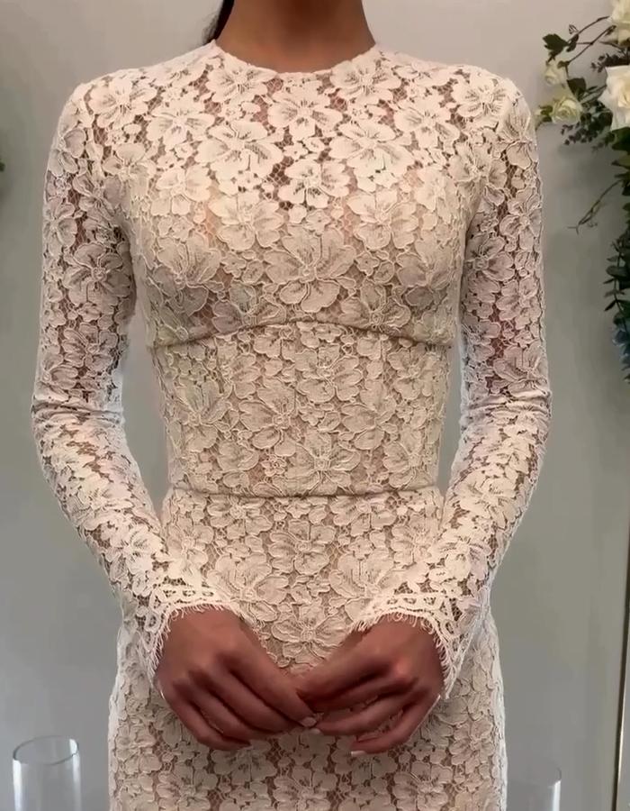 White Lace Slim Dress