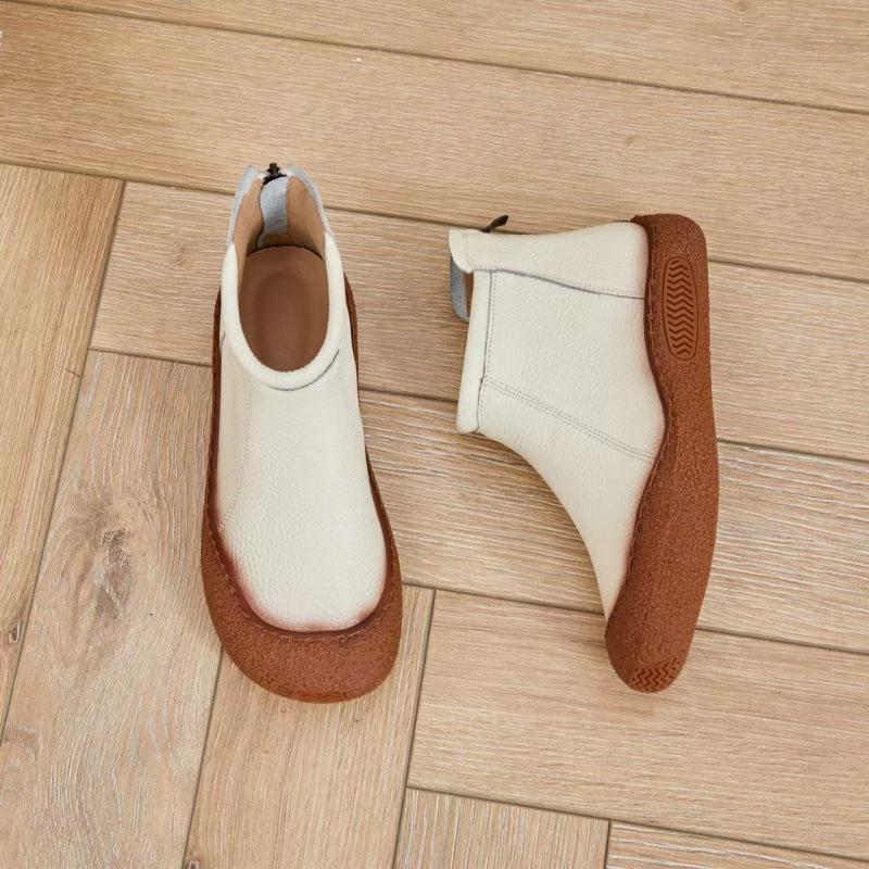 Retro Soft Leather Casual Boots