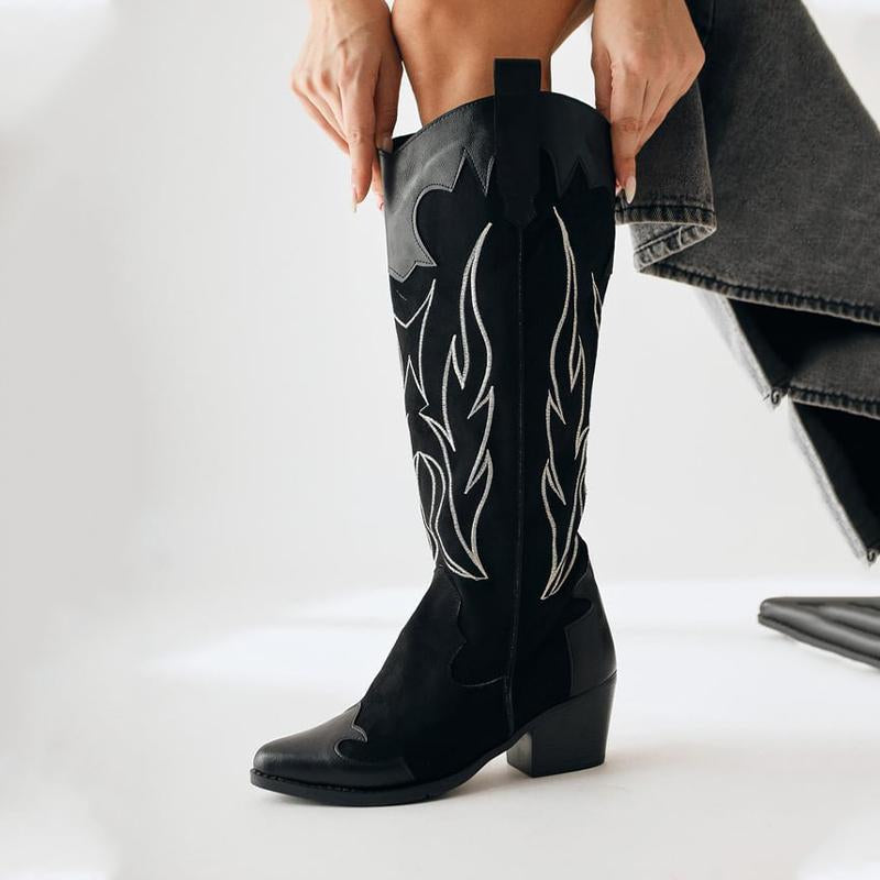 Embroidered Versatile Boots