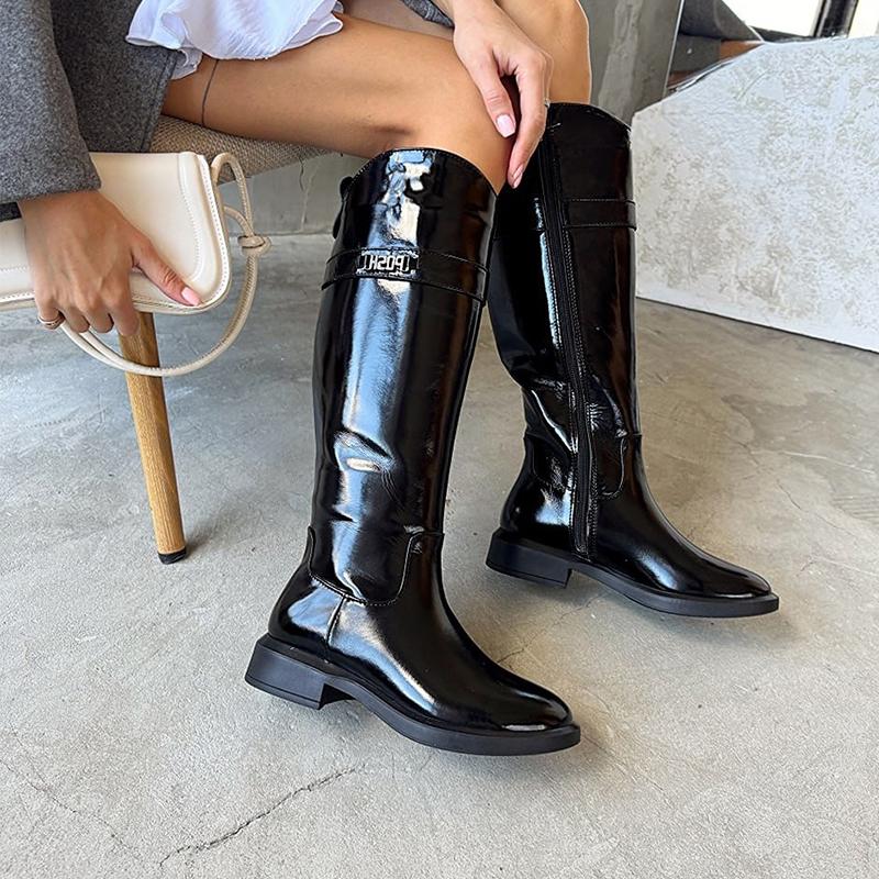 Casual Leather Long Boots