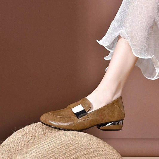 Square Soft Leather Shoes