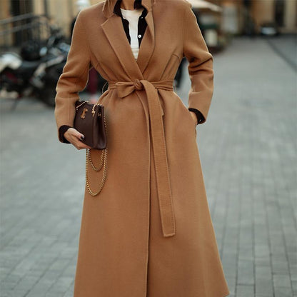 Solid-Color Versatile Long Coat