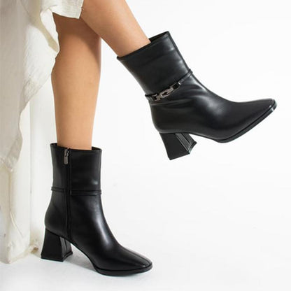 Side Buckle Chunky Boots