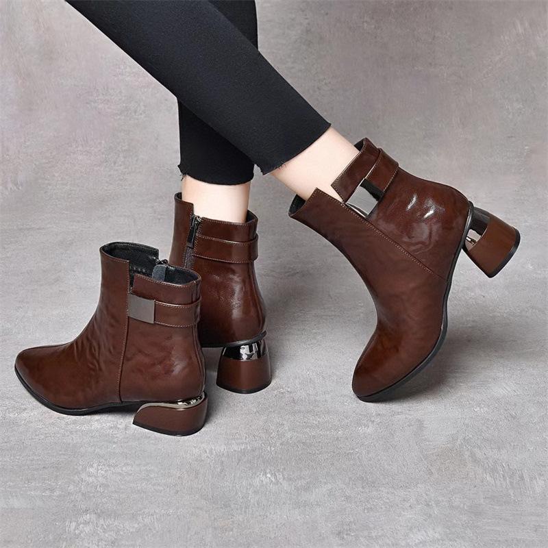 Casual Stretch Leather Soft Boots