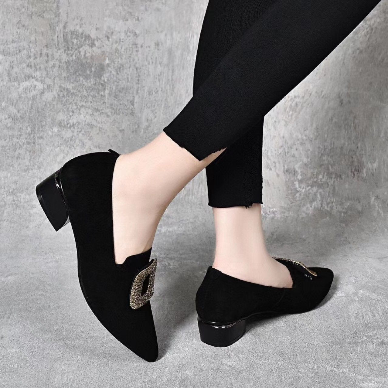 Soft Sole Low Thick Heel Shoes