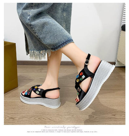 Crystal Casual Open Toe Sandals