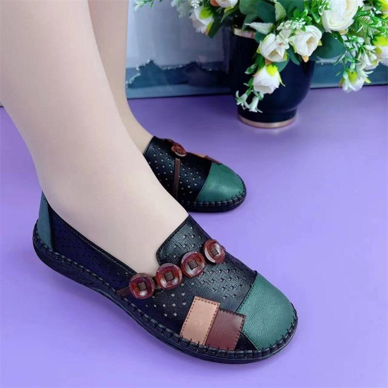 Comfortable Soft Flats Leather Hollow Shoes