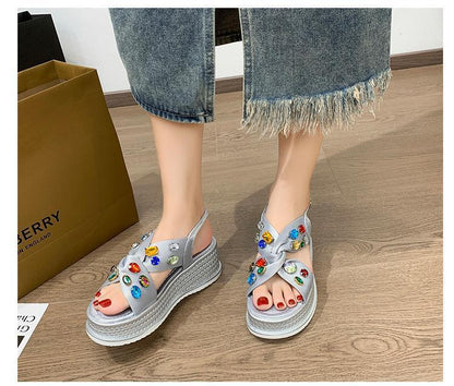 Crystal Casual Open Toe Sandals