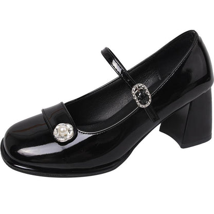 Round Head Buckle Shoes