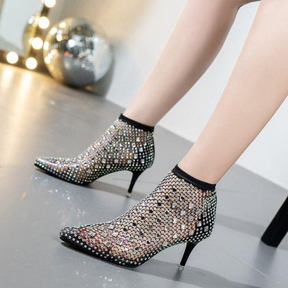 Shiny Diamond High Heels Versatile Sandals
