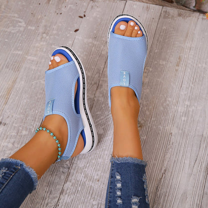 Letter Breathable Hollow Sandals