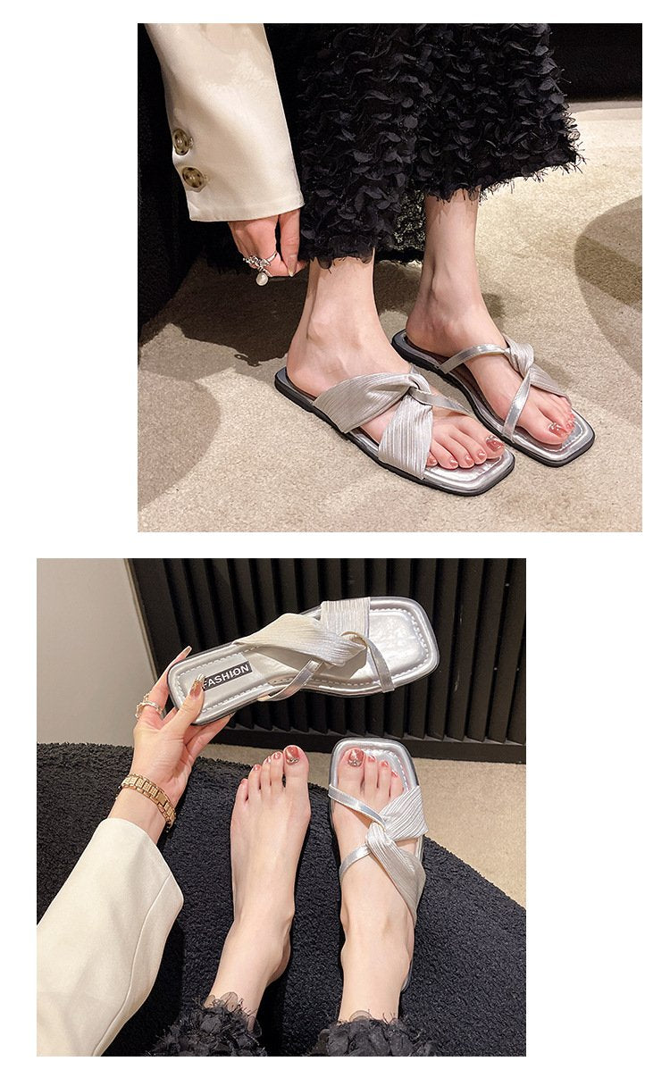 Flats Casual Square Toe Slingback Slippers