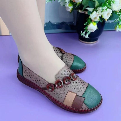 Comfortable Soft Flats Leather Hollow Shoes