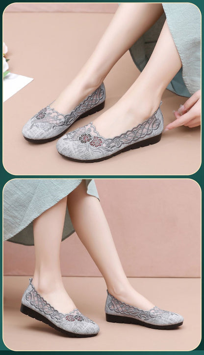 Embroidered Breathable Mesh Shoes