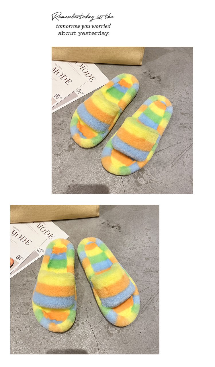 Furry Colorful Non-Slip Slippers