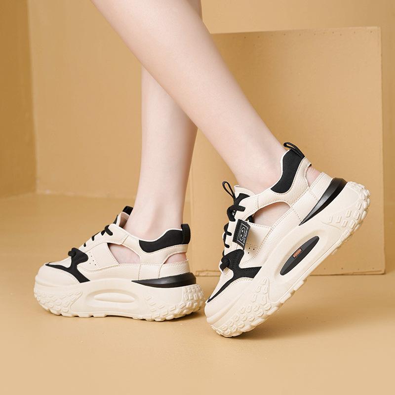 Leather Comfy Breathable Chunky Sneaker