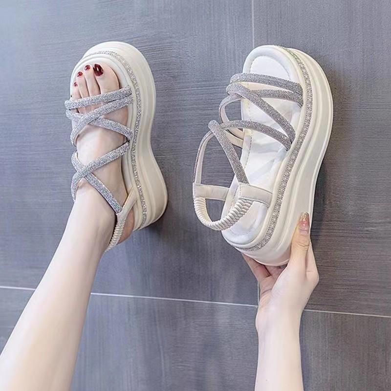 Walking Crystal Bling Platform Sandals