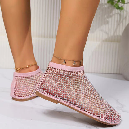 Hollow Shiny Flat Shoes