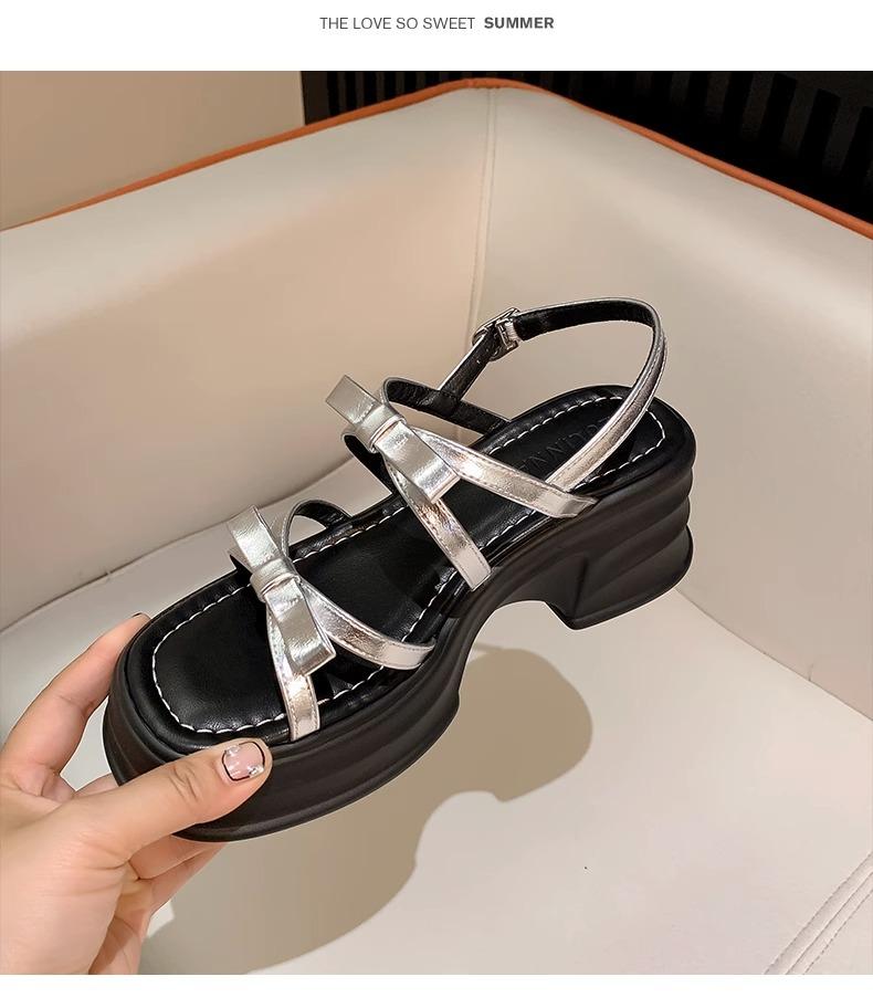 Butterfly-knot Causal Ankle Strap Sandals