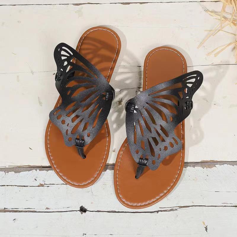 Flat Clip Toe Fashion Butterfly Beach Slippers