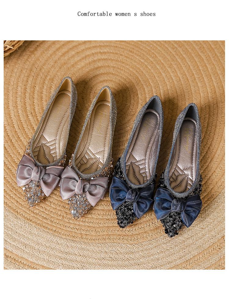 French Shiny Pointed Bow Shoes