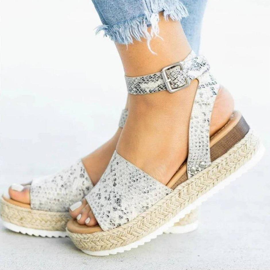 Rope Wedge Heel Fish Mouth Sandals