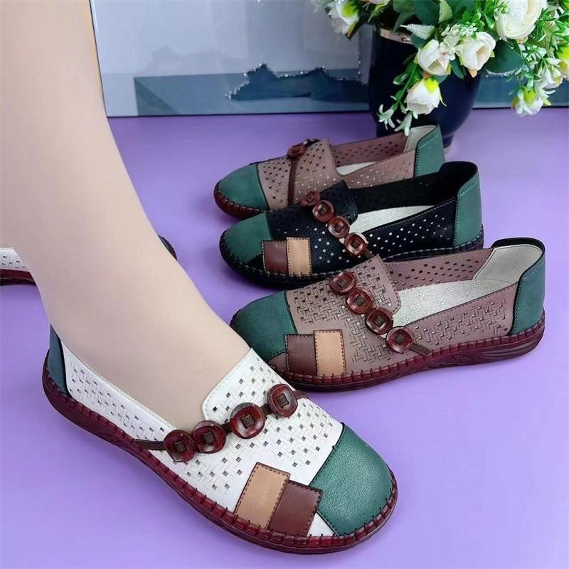 Comfortable Soft Flats Leather Hollow Shoes