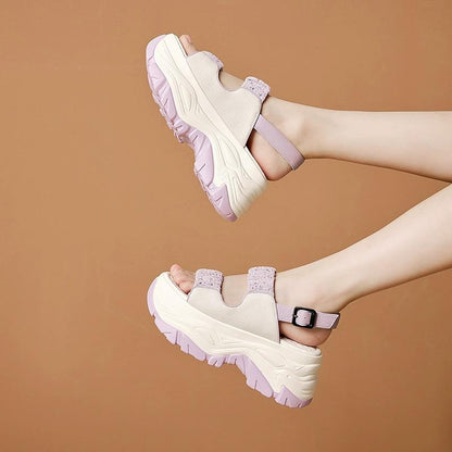 Comfy Platform Leather Bling sandals