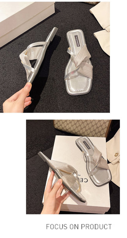 Flats Casual Square Toe Slingback Slippers