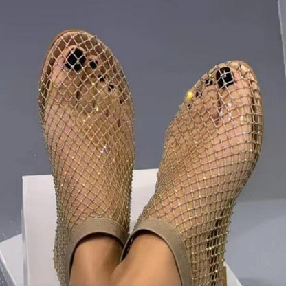 Hollow Shiny Flat Shoes