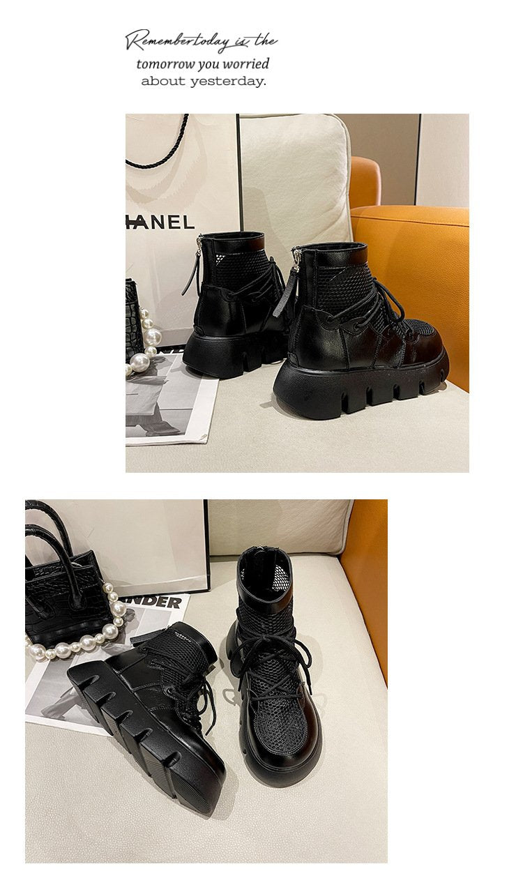 Casual Breathable Mesh Ankle Zip Boots