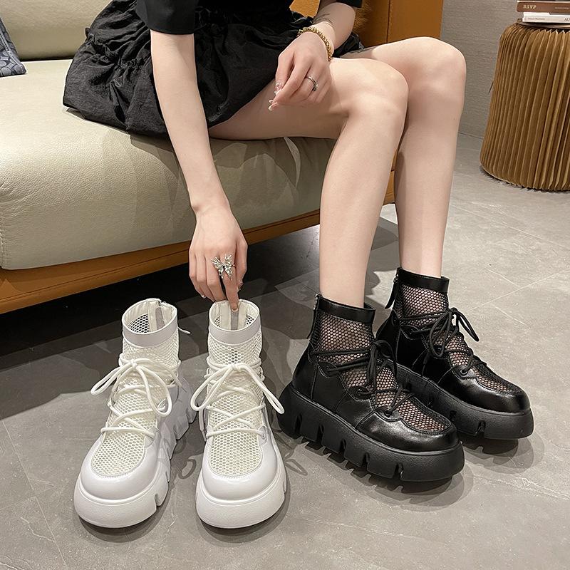 Casual Breathable Mesh Ankle Zip Boots