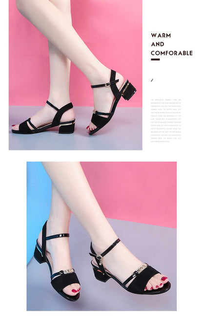 Low Heels Casual Strap Shiny Sandals