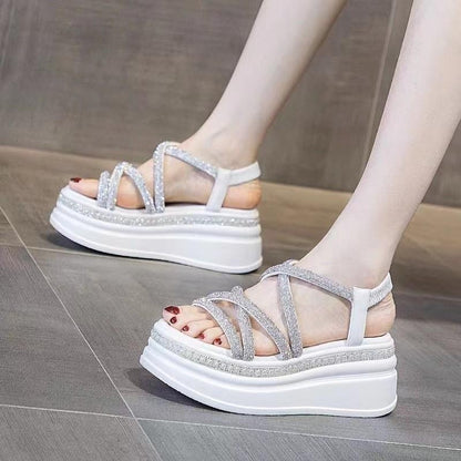 Walking Crystal Bling Platform Sandals