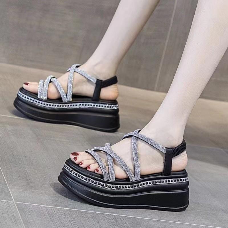 Walking Crystal Bling Platform Sandals