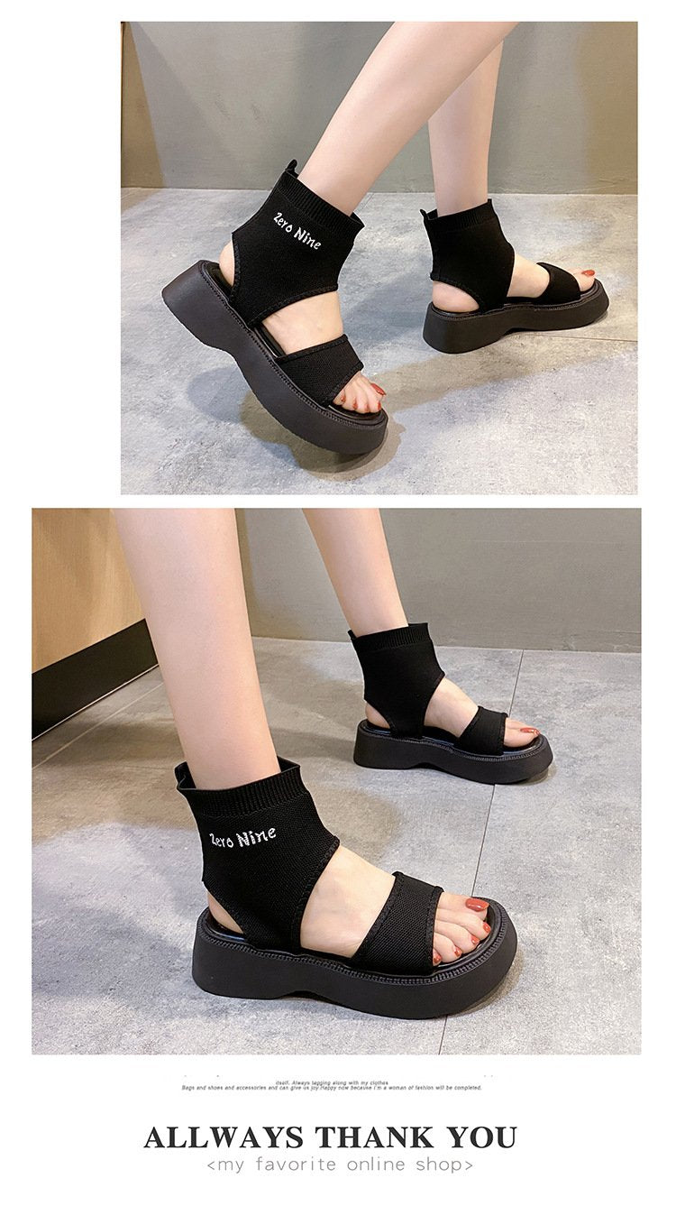 Fly Weaving Stretch Casual Ankle Shoes