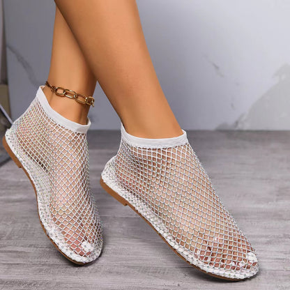 Hollow Shiny Flat Shoes