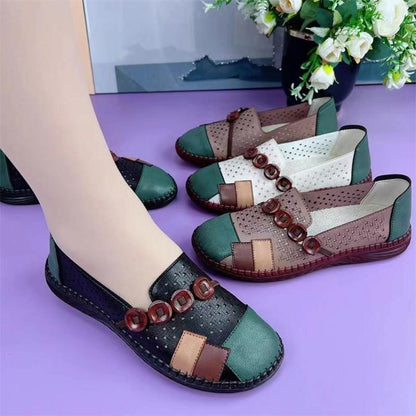 Comfortable Soft Flats Leather Hollow Shoes