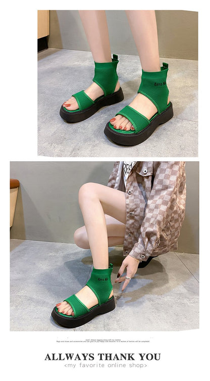 Fly Weaving Stretch Casual Ankle Shoes