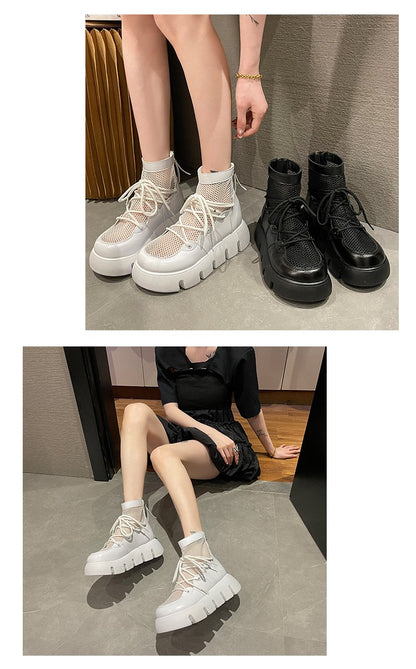 Casual Breathable Mesh Ankle Zip Boots