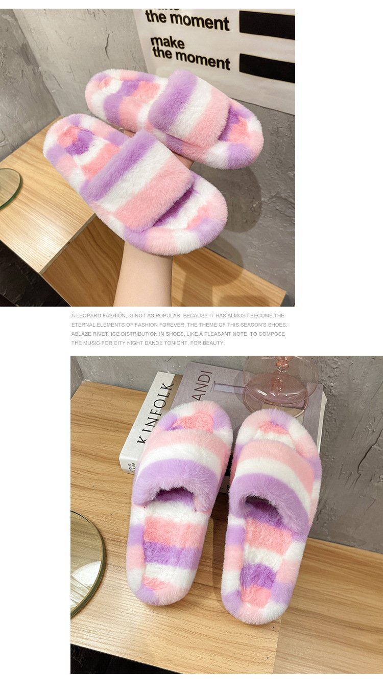 Furry Colorful Non-Slip Slippers