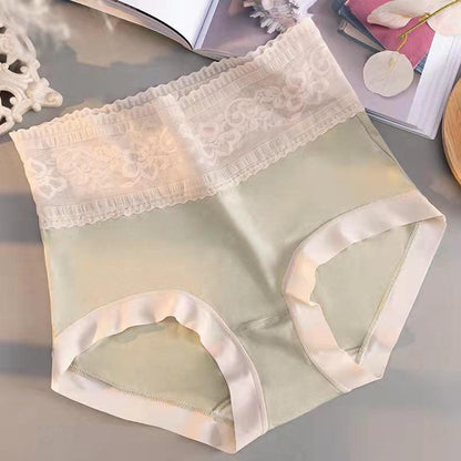 High-Waisted Lace Cotton Gynecological Panties